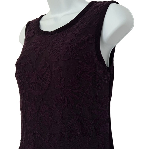 Laundry by Shelli Segal Purple Lace Overlay Sleeveless Keyhole Back Top - Size 2 - Picture 2 of 7
